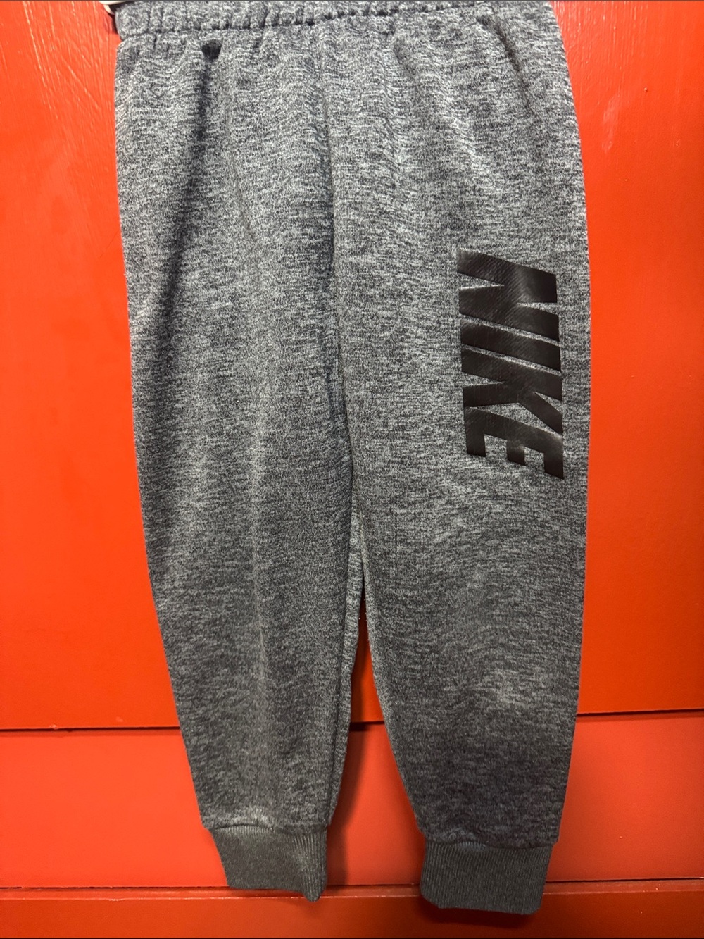 Nike Kids Gray Heather Jogger Sweatpants with Black Logo